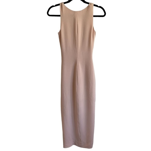 NWT Dress the Population Ivy Exposed Zipper Plunging Midi Dress, Blush, Size S - Picture 5 of 7